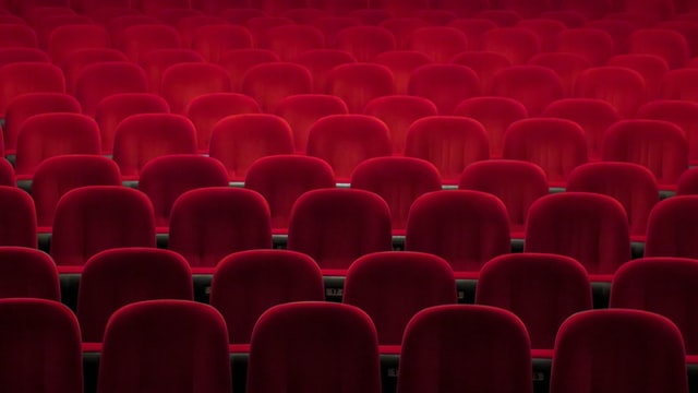 photo: rows of velvet seats in a theater fill the frame