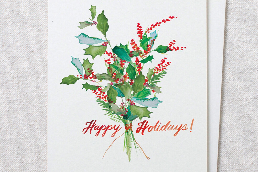 Christmas Holiday Greeting Cards Choose Style Green Inspired