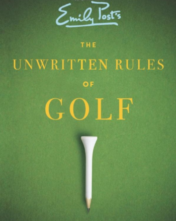 cover image of The Unwritten Rules of Golf showing title on a field of green with a golf tea pencile