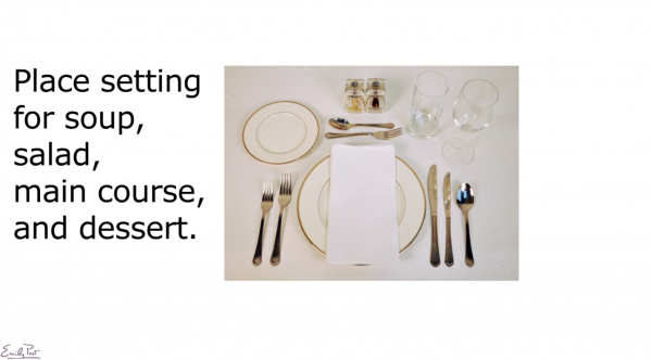 slide: photo of a semi-formal place setting