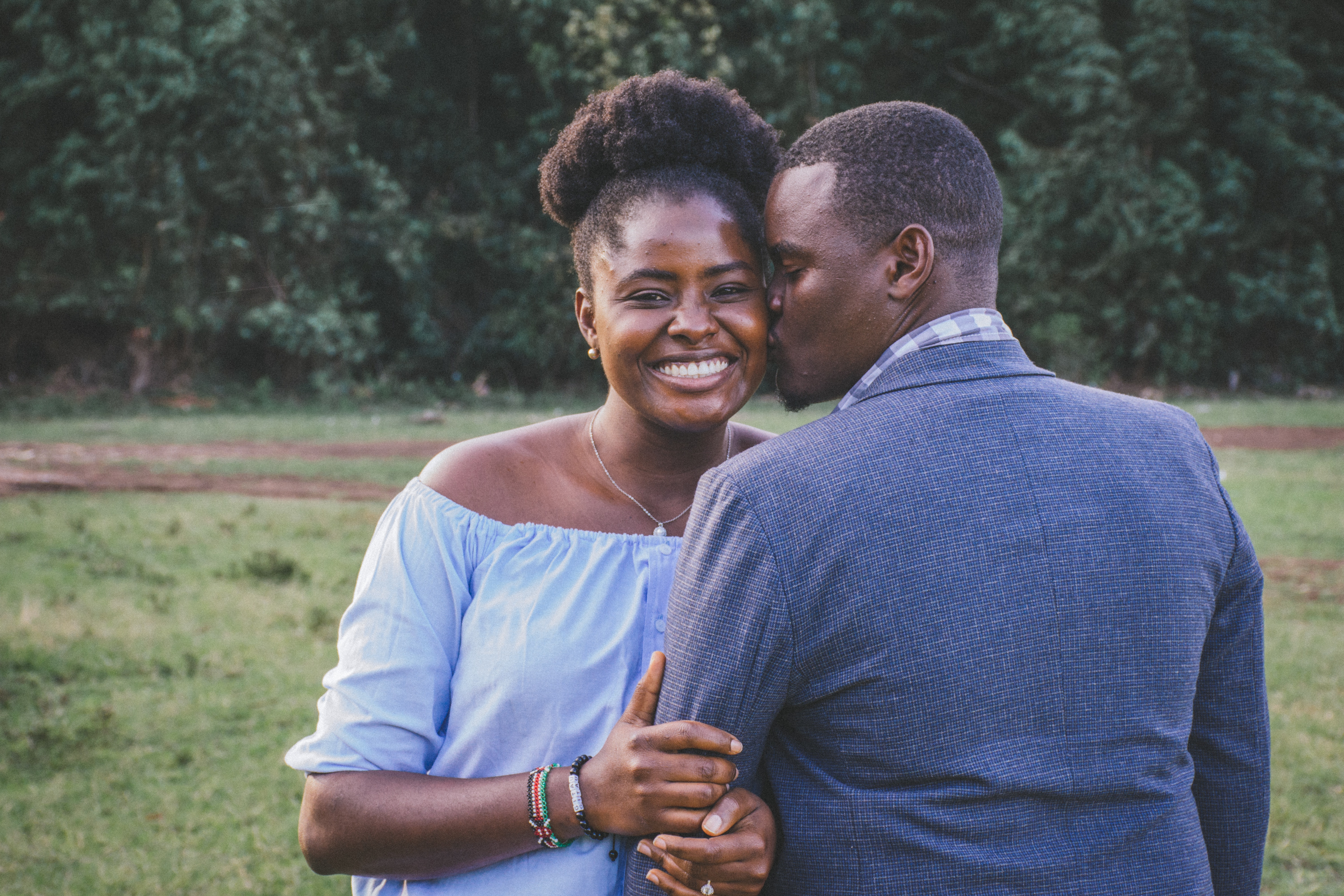 couple embracing for a photo